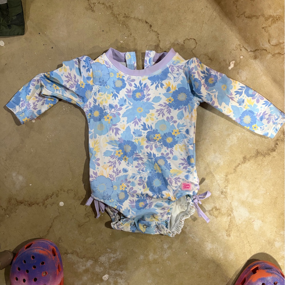Ruffle Butts Light Blue Floral One-Piece Swimsuit